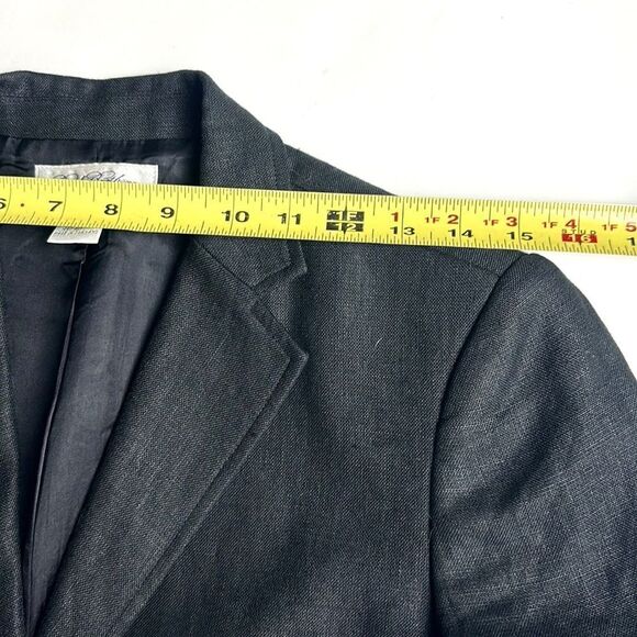 Brooks Brothers Women’s Irish Linen Black Charcoal Oversized Blazer  US 2-4 - Picture 12 of 15